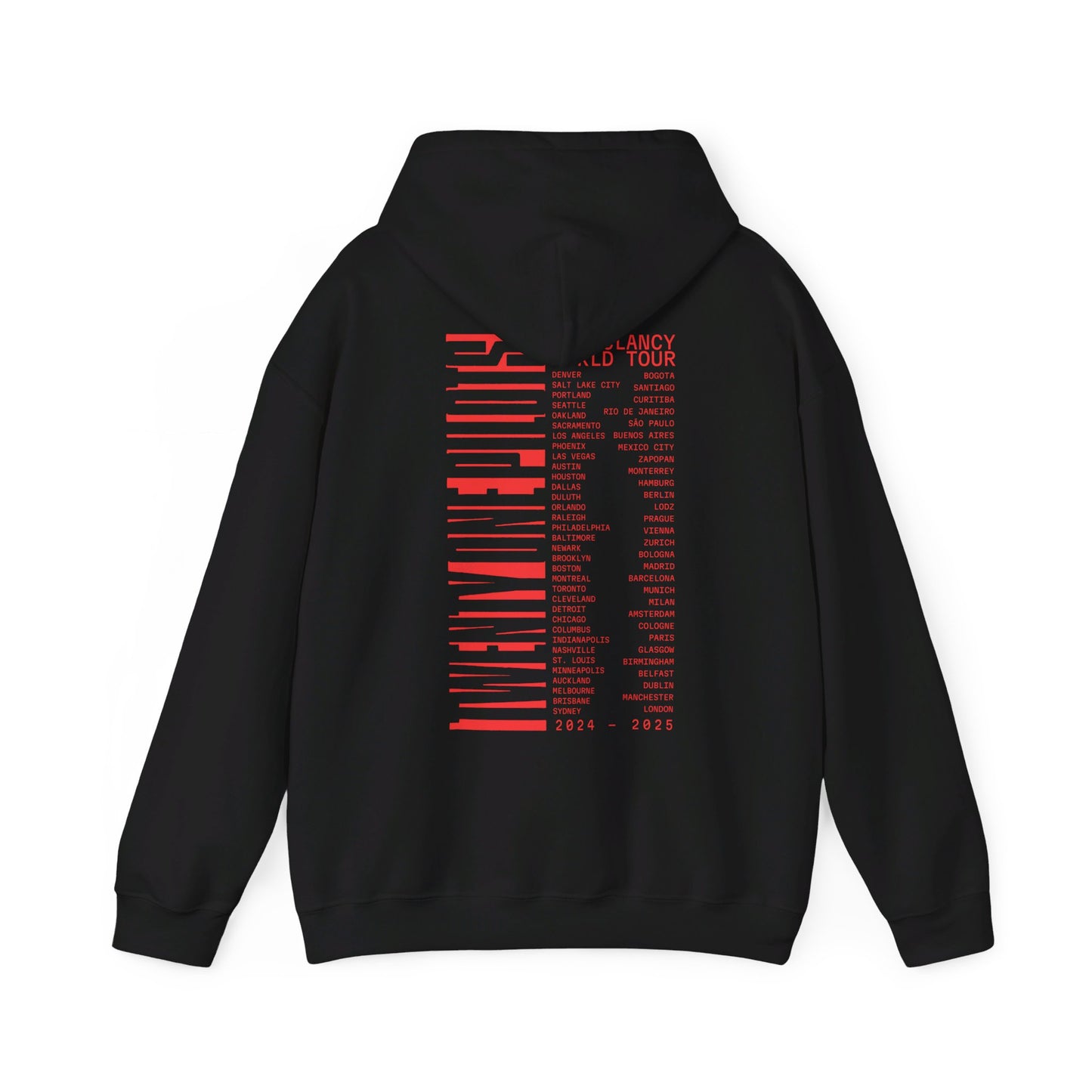 TWENTY ONE PILOTS CLANCY TOUR MERCH - CLANCY DUAL TOUR DATES BLACK HOODIE
