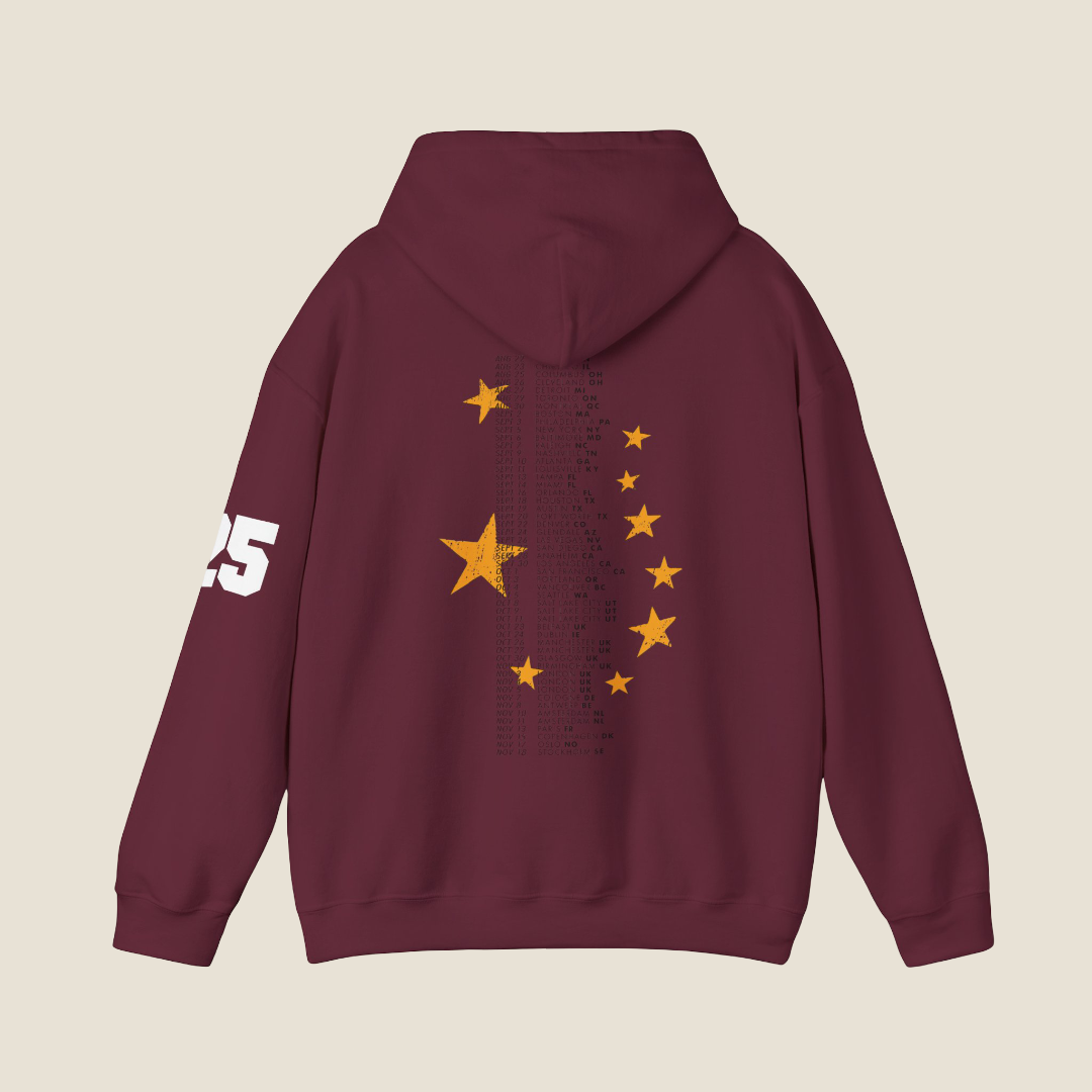 Benson Boone Merch - American Heart Maroon Hoodie