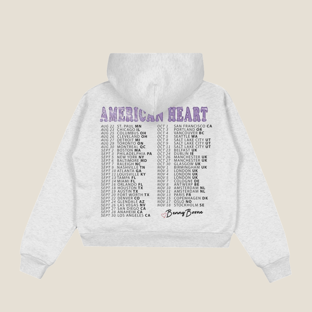 Benson Boone Merch - American Heart Ice Cream Zip Hoodie