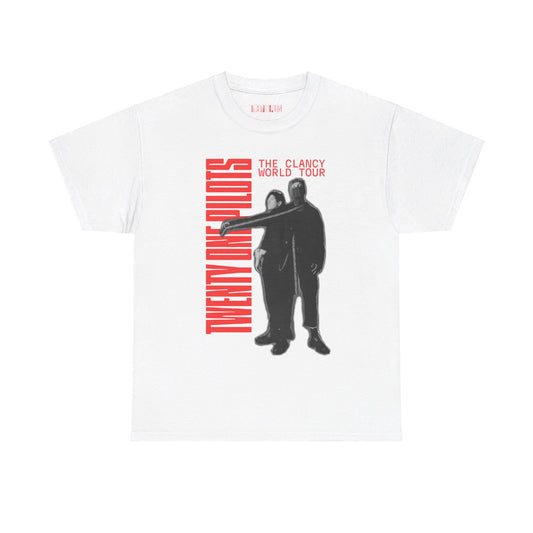 TWENTY ONE PILOTS CLANCY TOUR MERCH - CLANCY DUAL TOUR DATES WHITE TEE