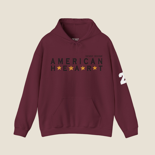 Benson Boone Merch - American Heart Maroon Hoodie