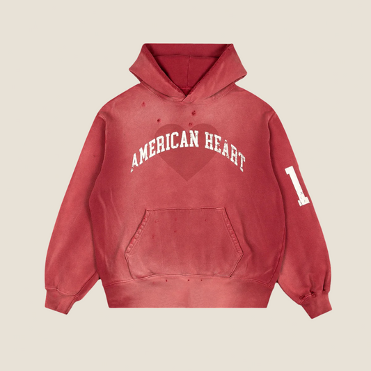 Benson Boone Merch - American Heart Red Hoodie