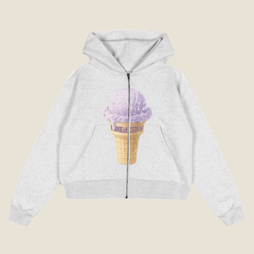 Benson Boone Merch - American Heart Ice Cream Zip Hoodie